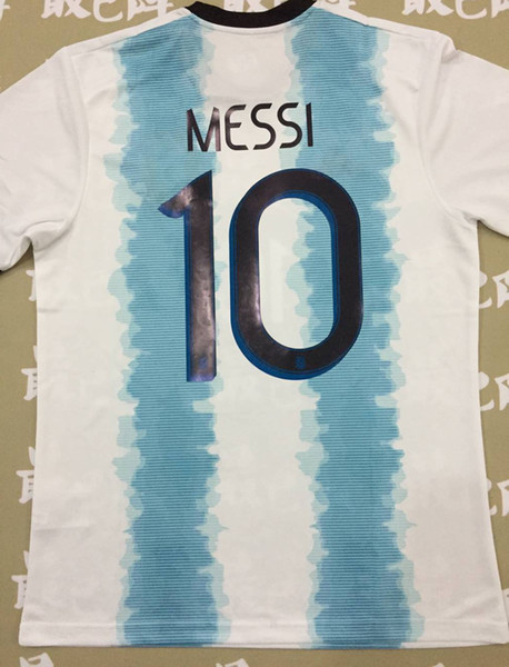 2019 Copa America Argentina Home Blue White Soccer Jersey 18/19 #10 MESSI Soccer Shirt #9 AGUERO short sleeve football uniform Sales S-4XL