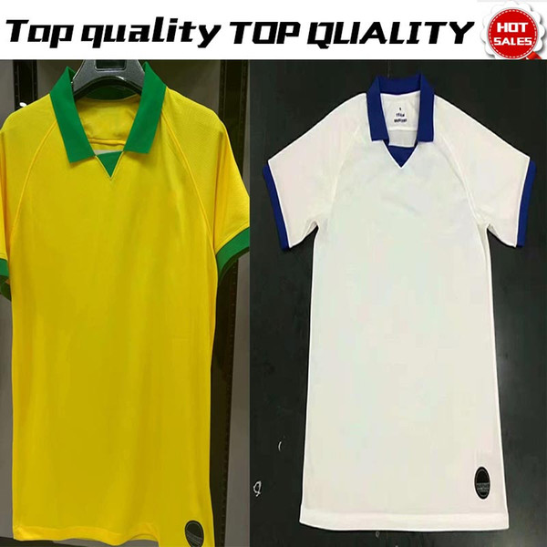 2019 Copa America #15 PAULINHO Home yellow Soccer Jersey #7 D.COSTA soccer shirt #11 COUTINHO #9 G.JESUS away White Football uniforms sales