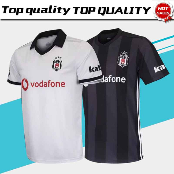 2019 Besiktas Home White Soccer Jerseys 18/19 Besiktas JK Away Black Football Shirts Customized #8 BABEL #5 PEPE Soccer Shirt On Sales