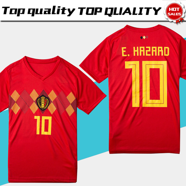 2018 world cup Belgium Soccer Jersey 2018 Belgique Home red soccer Shirt #10 E.HAZARD #7 DE BRUYNE #9 R.LUKAKU Belgien football uniform