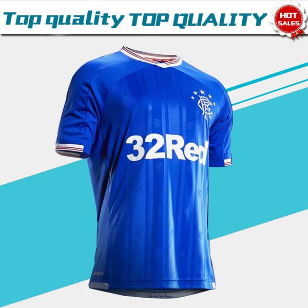 2019 Rangers F.C Home Blue Soccer Jersey 19/20 Glasgow Rangers Soccer Shirt Customized club football uniform Sales Size S-2XL