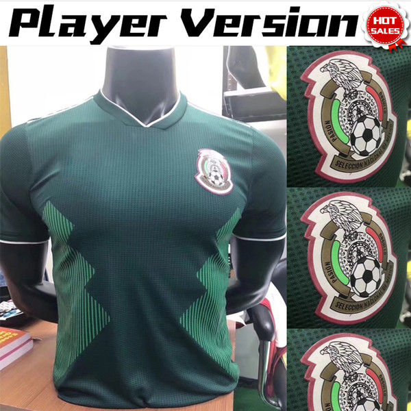 Player Version 2018 World Cup Mexico Home Green Soccer Jersey Mexico Home Soccer Shirt Player Version 2018 World Cup Football Uniform Sales