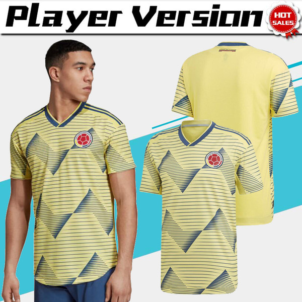 Player Version 2019 Copa América Columbia Soccer Jersey 19/20 Home Soccer Shirt #11 JAMES Men Football Uniform Short Sleeve Game shirt Sale