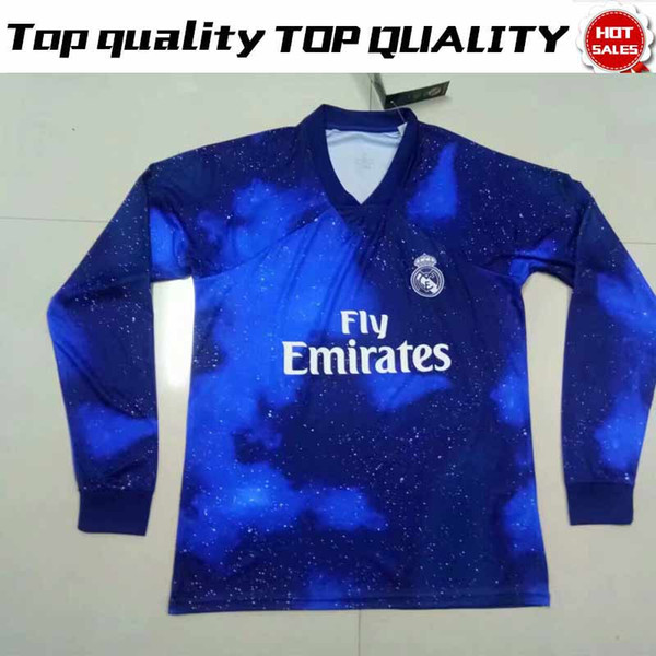 Long Sleeves Real Madrid Limited Edition soccer Jersey Blue EA Sports 18/19 Jerseys #12 MARCELO #10 MODRIC special version football Shirts