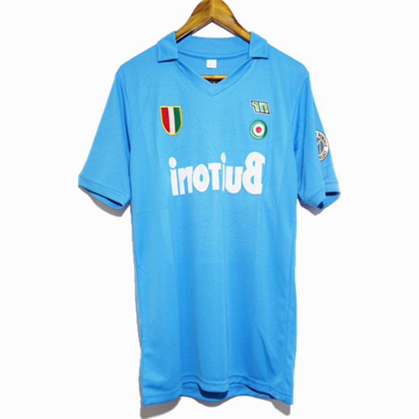 87/88 SSC Napoli Retro Soccer Jerseys 1987 1988 Maradona football home shirt