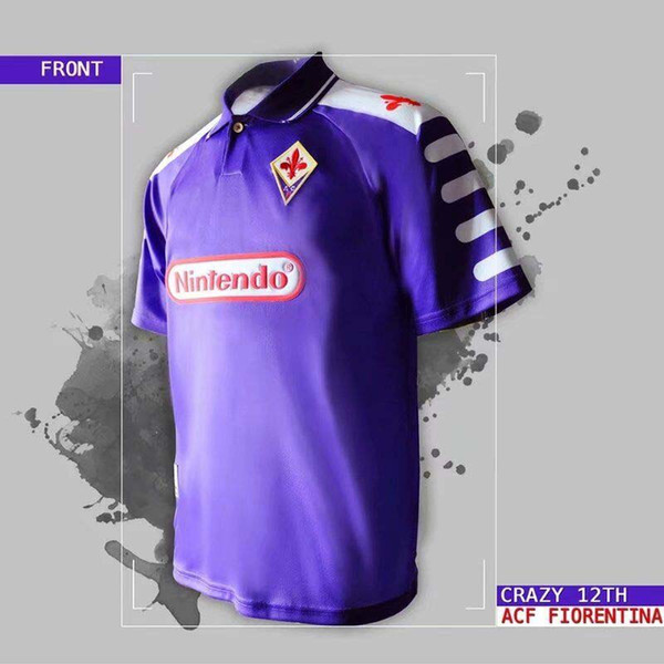 Top new ACF Fiorentina 1998 1999 Retro Soccer Jerseys home RUI COSTA BATISTUTA 98 99 Retro football Shirts S-2XL
