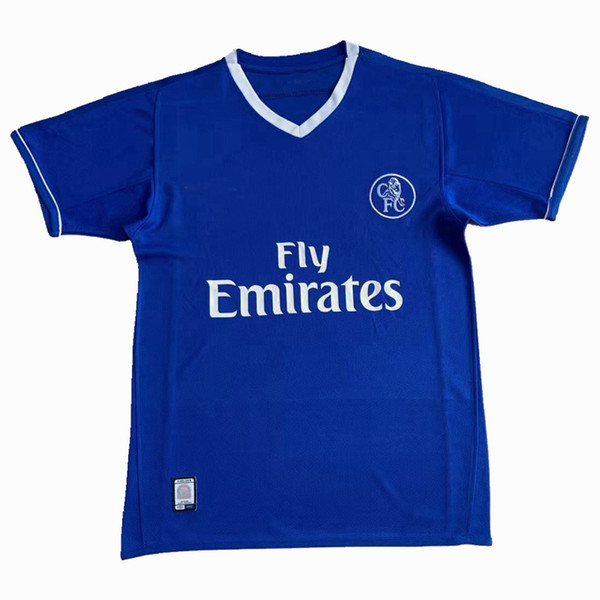 Top 03 05 Lampard Cole Terry Makelele DROGBA Retro Soccer jersey 2003 2004 2005 Retro football shirt