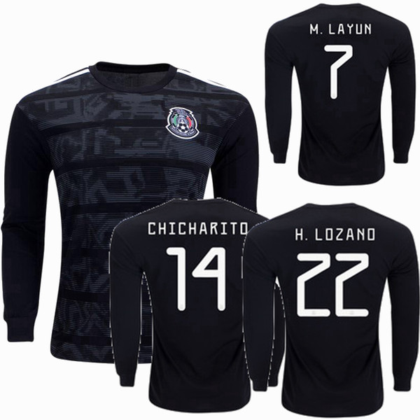 Mexico 2019 2020 H.LOZANO M.LAYUN CHICHARITO A.GUARDADO G.DOS SANTOS Long sleeve Soccer Jersey 19 20 home away football Full shirt S-3XL