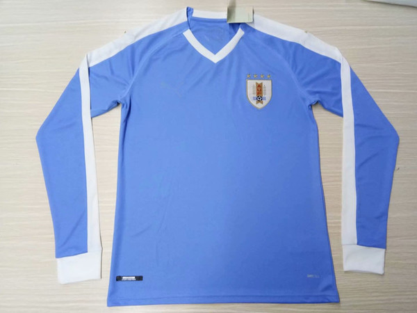 American Cup 2019 2020 Uruguay Long sleeve Soccer Jersey SUAREZ CAVANI GODIN 19 20 home away Uruguay football Full Shirts S-2XL