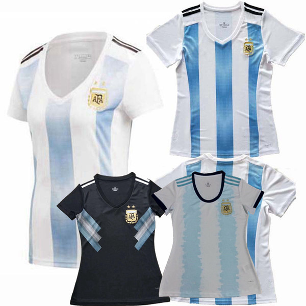 Copa America 2018 2019 2020 Argentina Women Soccer Jersey KUN AGUERO MESSI DI MARIA DYBALA 18 19 20 home away football Female shirts S-XL
