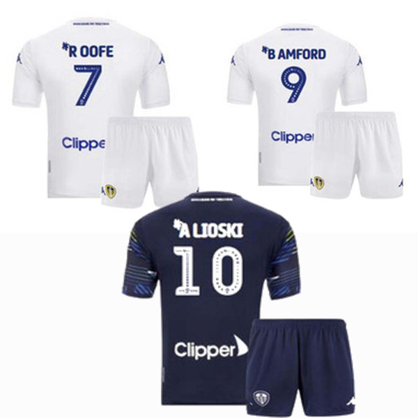 New 18 19 Leeds United kids kits Soccer jerseys 2018 2019 Leeds home away child shirts ALIOSKI JANSSON COOPER SAIZ ROOFE boys football shirt