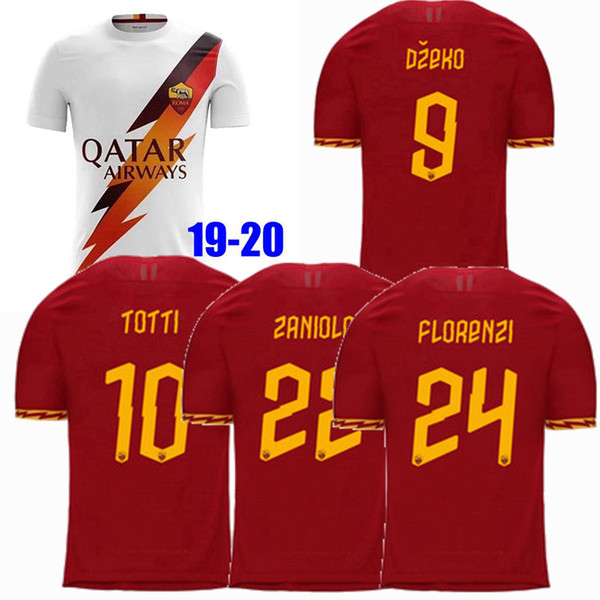 19 20 roma soccer jersey home away 2019 2020 TOTTI DE ROSSI FLORENZI ZANIOLO EL SHAARAWY DZEKO PASTORE MANOLAS football Rome shirts S-2XL