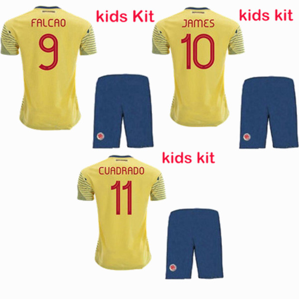 Colombia Kids soccer jersey 2019 2020 football shirt 19 20 ARIAS SANCHEZ FALCAO JAMES boys home away shirts
