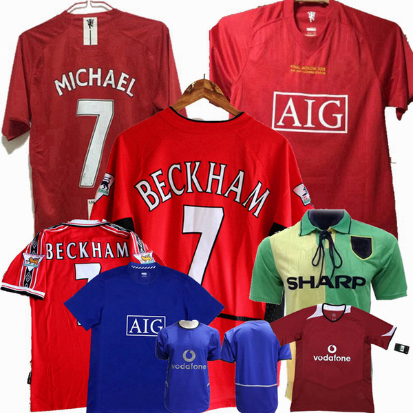 Manchester 92-94 92-93 Retro Soccer Jerseys van Nistelrooy Beckham 1994 1998 1999 2002 2003 2007 2008 2011 UnITEDS Retro football Shirts