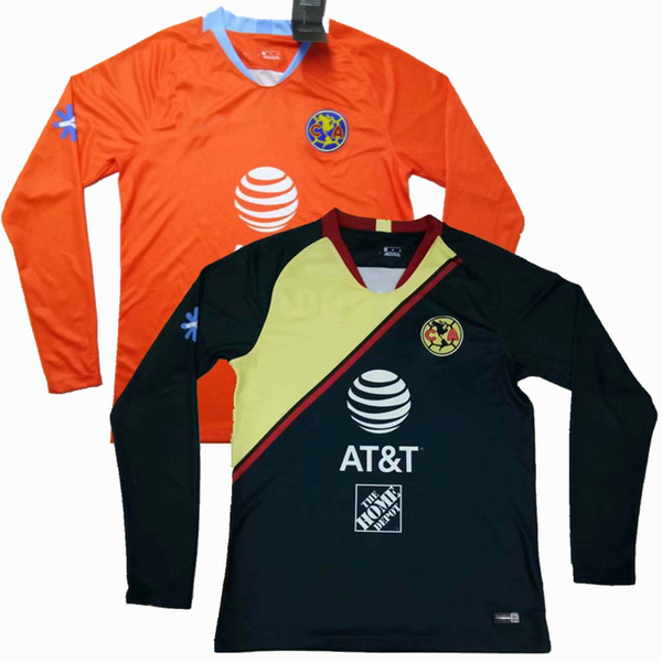 S-XXL New 2019 LIGA MX Club America Long sleeve Soccer Jersey 18 19 home away O.PERALTA best quality football Full shirts
