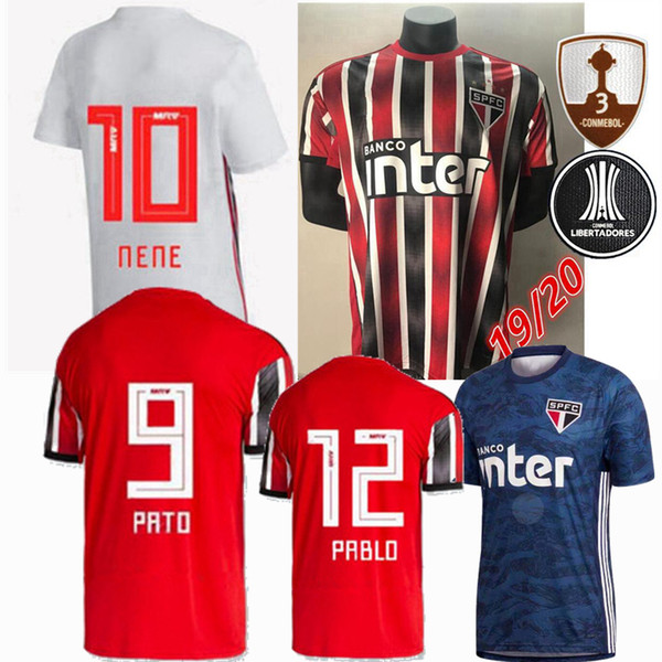 New 2019 2020 Sao Paulo Soccer Jerseys 19 20 PABLO NENE PATO HERNANES home away goalkeeper football shirts S-2XL