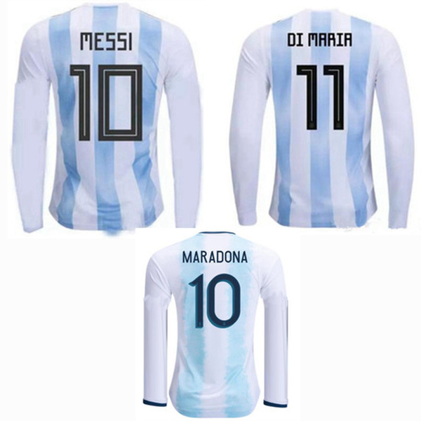 copa AMERICA CUP 2018 2019 2020 Argentina Long sleeve soccer Jersey MESSI DYBALA DI MARIA AGUERO shirt home away 19 20 Football Full S-2XL