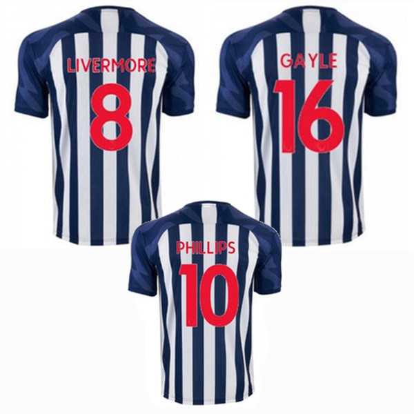 19 20 West Bromwich Football Club Soccer jerseys Albion LIVERMORE RODRIGUE GAYLE PHILLIPS 2019 2020 home football shirts s-2xl