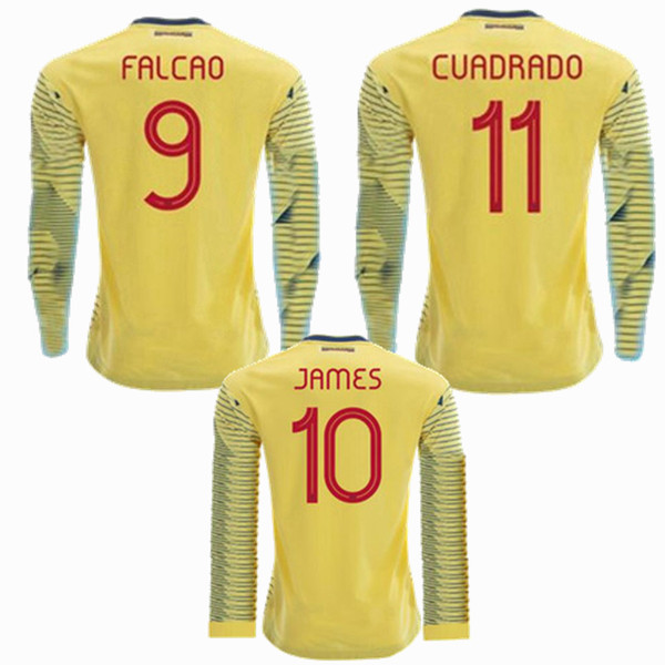 copa AMERICA CUP Colombia 2019 2020 ARIAS BACCA SANCHEZ FALCAO JAMES CUADRADO Long sleeve Soccer Jersey 19 20 football Full shirt S-2XL