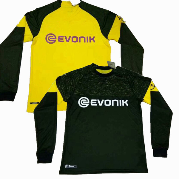 New 2018 2019 Borussia Long sleeve soccer jersey 18 19 PULISIC REUS football home away shirts S-2XL