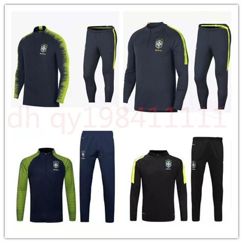 top thai quality 2018 brazil Soccer training suit 18/19 D.COSTA DAVID LUIZ T.SILVA OSCAR soccer jerseys tracksuit shirts