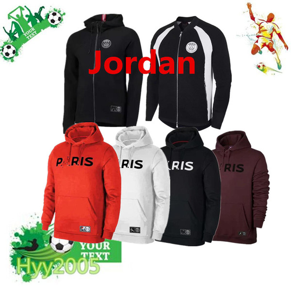 Top quality18 19 Champions League Paris Jordam Hooded tracksuit 2018-19 PSG Sweatshirt PSG MBAPPE CAVANI soccer jackets training suit