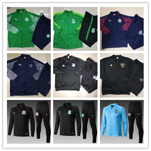 2018-19 Chivas de Mirrenario Corinthian National competition soccer tracksuit jackets Palmeiras Boca Sao paulo full zipper football training