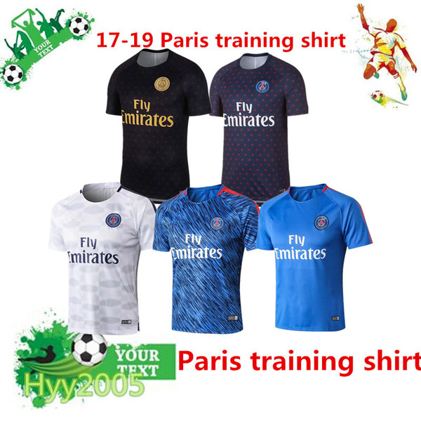 Top quality 2017-19 PSG 3/4 short-sleeved sportswear 18 19 Paris CAVANI MBAPPE adult training shirt sportslment Maillot uniform football shi