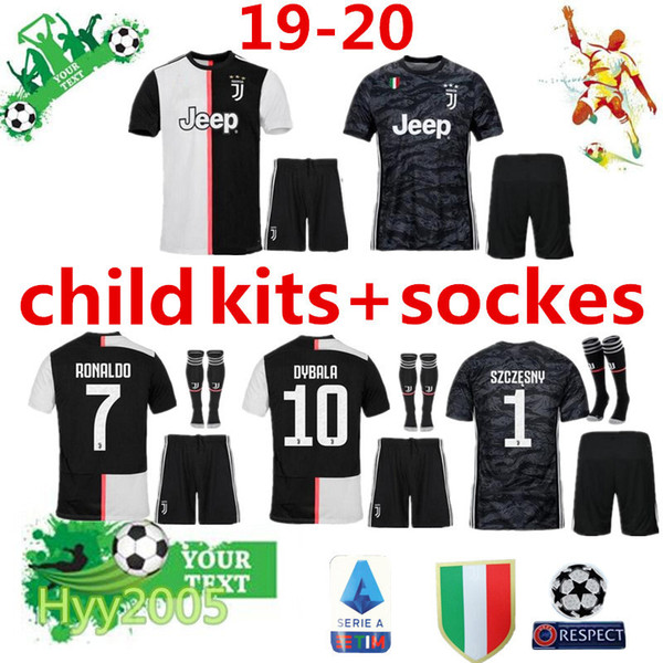 Juventus soccer Jersey kids Kit sets 2019 2020 RONALDO 18 19 20 DYBALA PJANIC MANDZUKIC CHIELLINI boys football Shirt uniforms JUVE maglia