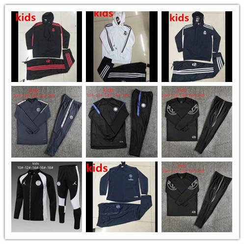 AAA+ Paris Champions League kids Tracksuit jacket Real Madrid Children's hooded sweater 2018 19 ICARDI MBAPPE soccer Tracksuit Sets jacket