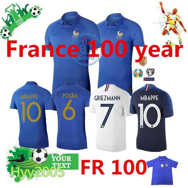 FR 100 years anniversary JERSEY MBAPPE Fran 100 years blue jerseys kits+socks 2019 GRIEZMANN Centenaire Maillot