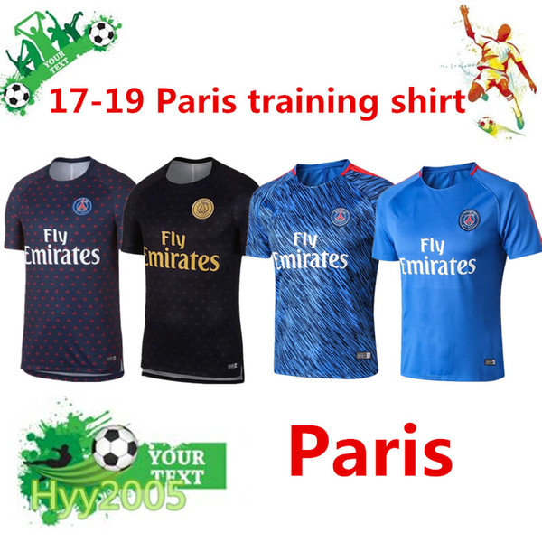 Top quality 2017-19 PSG short-sleeved sportswear 18 19 Paris CAVANI MBAPPE adult training shirt sportslment Maillot uniform football shirt