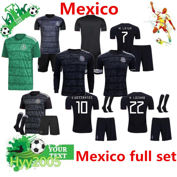 Gold Cup 2019 Camisetas Mexico soccer jerseys 19 20 man soccer jersey CHICHARITO LOZANO MARQUEZ DOS SANTOS Long sleeve football shirt