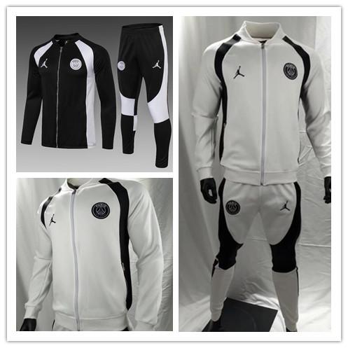 new 2018 Paris Jordam Black and whiteTraining suit 2018 2019 Psg soccer Tracksuit Sets MBAPPE paris saint germain long zipper jacket