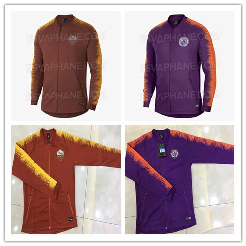 NEW 2018-19 Rome Full zip jacket training suit TOTTI DZEKO KUN AGUERO SANE SILVA 2018-19 Man City Jogging jacket tracksuit