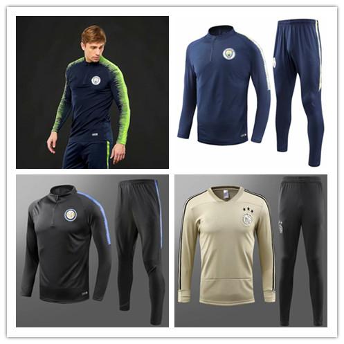 2018-19 KOMPANY City Soccer training suit 18 -19 DZEKO jacket tracksuit KUN AGUERO TOURE YAYA DE BRUYNE Training suit chandal