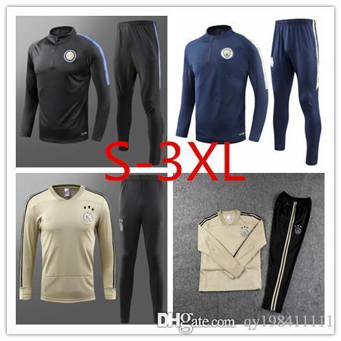 KUNAGUERO City Soccer jacket tracksuit 18 -19 DZEKO training suit KOMPANY TOURE YAYA DE BRUYNE 2017 2018 Training suit chandal S-3XL