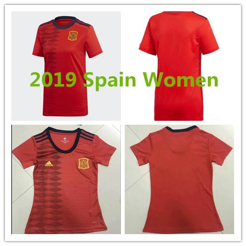 2019 Women World Cup Spain Home football shirt ASENSIO RAMOS ISCO SILVA INIESTA AWAY Female national red soccer jersey camisetas de futbol