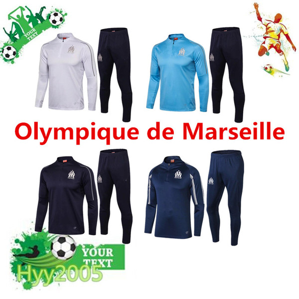 18 19 Olympique de Marseille soccer jacket training suit 2018-19 Marseille Maillot De Foot PAYET L.GUSTAVO THAUVIN Football jacket tracksuit