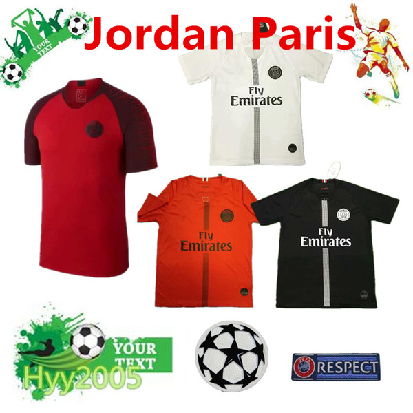 18 19 Paris Jordam tracksuit black white red soccer jersey 2018-2019 new psgTraining shirtMBAPPE VERRATTI CAVANI football jersey