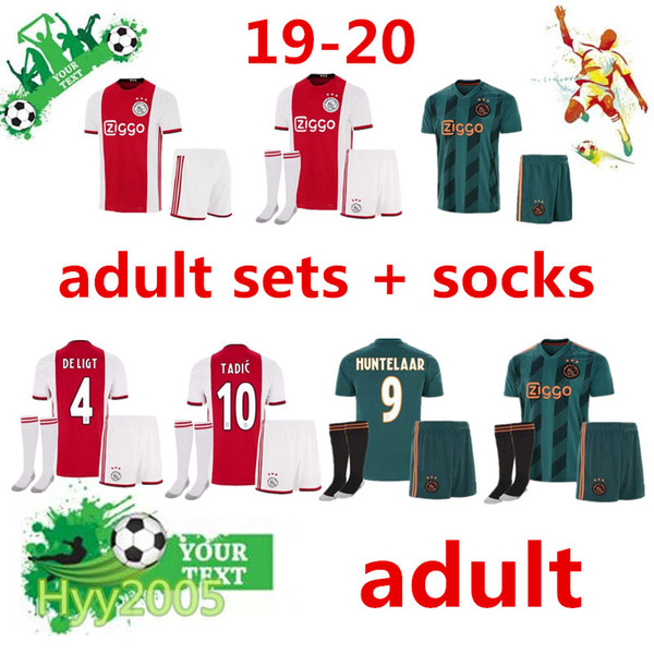 2019 2020 Ajax FC Soccer Jerseys home adult kits + socks19/20 away Customized #7 NERES # 10 TADIC #4 DE LIGT #22 ZIYECH Football Shirt