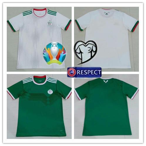 2019 Algeria Soccer Jersey 19/20 Home White MAHREZ FEGHOULI Soccer Shirt National Team Away Green Football Athletics Uniforms Size S-XXL