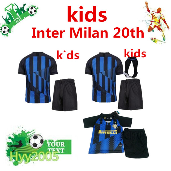 Inter Milan kids kit 20th anniversary shirt 2019 Inter boy kit home jersey CANDREVA EDER JOVETIC Milan Kondogbia Jovetic Icardi sports shirt