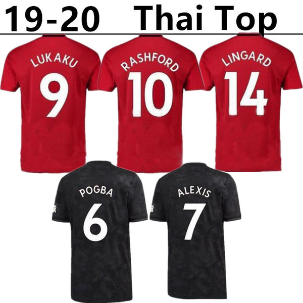 19 20 Man third home Soccer Jerseys FRED POGBA LUKAKU 9 HOME away ALEXIS 7 2019 2020 RASHFORD 10 LINGARD 14 United FOOTBALL SHIRTS