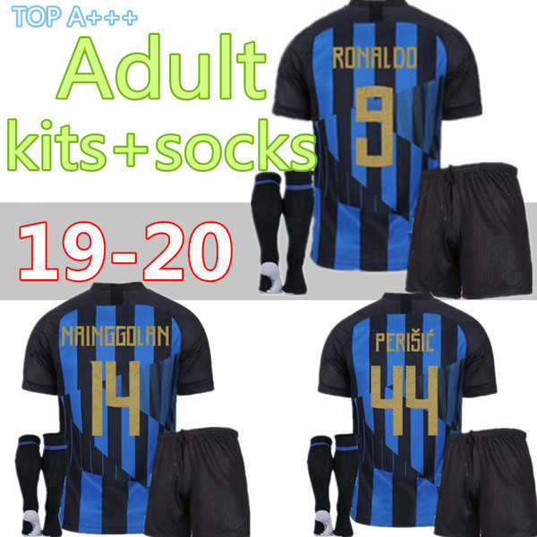 hot top 20 anniversary Adult kit+socks Inter soccer jersey LAUTARO ICARDI PERISIC NAINGGOLAN milan football 1920 POLITANO maillot de foot