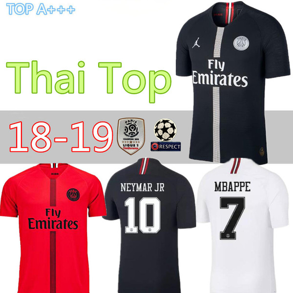 18 19 PSG home away third maillot MBAPPE soccer jersey CAVANI VERRATTI top thailand paris football shirt KIMPEMBE Camiseta de futbol