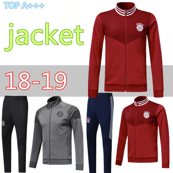 18 19 Bayern Munich soccer jacket tracksuit 2018 2019 Survetement VIDAL LEWANDOWSKI MULLER ROBBEN JAMES full zipper jacket Training suit