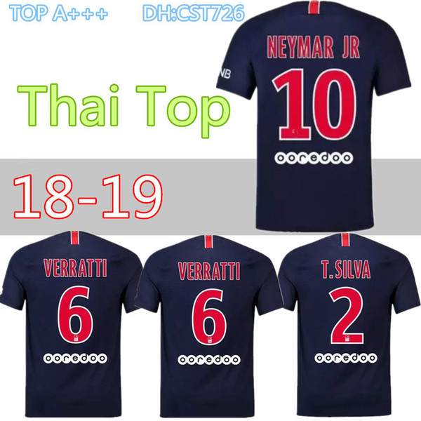 2018 2019 DANI ALVES MBAPPE NEYMAR JR soccer jerseys 18 19 CAVANI football shirt VERRATTI Camiseta PASTORE DI MARIA maillot