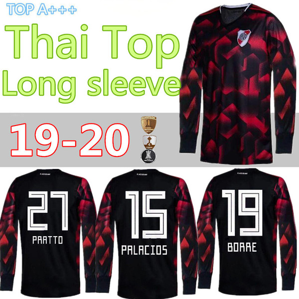 2019 River Plate Away Long sleeve red black Soccer Jersey 19 20 River Plate Away Adult Soccer Shirt 2019 Customized Football Uniform Sales