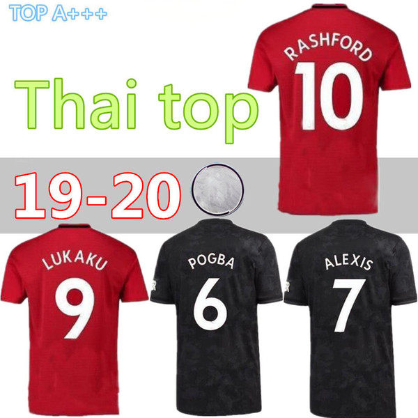 19 20 Manchester third home Soccer Jerseys FRED POGBA LUKAKU 9 HOME away ALEXIS 7 2019 2020 RASHFORD 10 LINGARD 14 United FOOTBALL SHIRTS